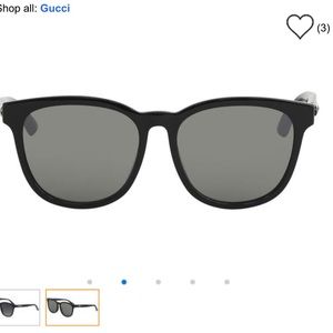 Gucci Women’s GG0232SK Black Fashion Square Sunglasses Black/Grey-Grey M…
